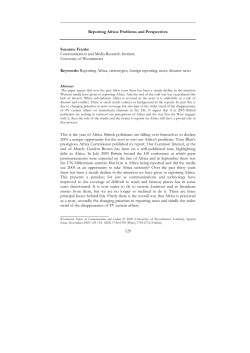 129 Reporting Africa: Problems and Perspectives Suzanne Franks