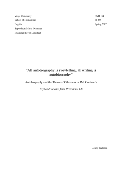 autobiography is storytelling, all writing