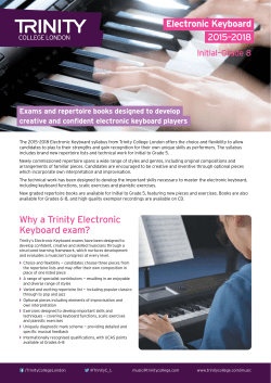 Electronic Keyboard 2015&ndash;2018 Why a Trinity Electronic Keyboard