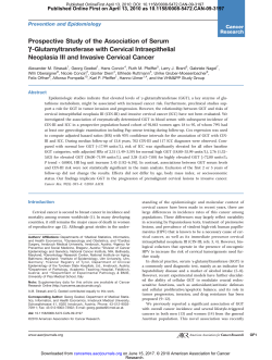 Prospective Study of the Association of Serum &gamma;