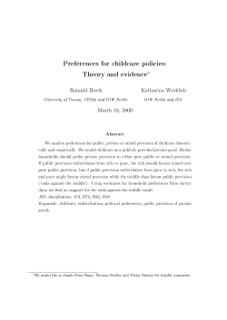 Preferences for childcare policies: Theory and evidence&lowast;