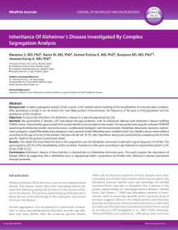 Inheritance Of Alzheimer&acute;s Disease Investigated By Complex
