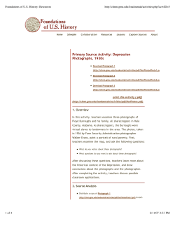 Primary Source Activity: Depression Photographs, 1930s