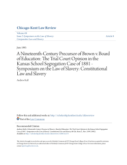A Nineteenth-Century Precursor of Brown v. Board of Education: The