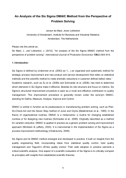 An Analysis of the Six Sigma DMAIC Method