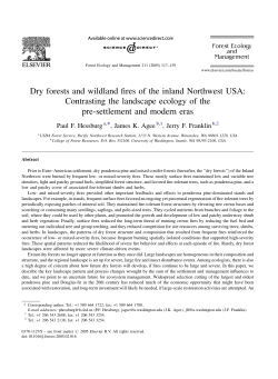 Dry forests and wildland fires of the inland Northwest USA