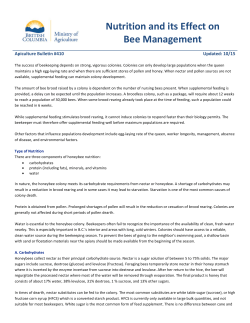 Nutrition and its Effect on Bee Management (Bulletin #410)