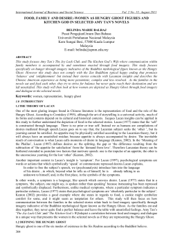 FOOD, FAMILY AND DESIRE - International Journal of Business