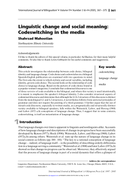 Linguistic change and social meaning: Codeswitching