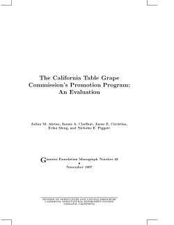 The California Table Grape Commission`s Promotion Program: An