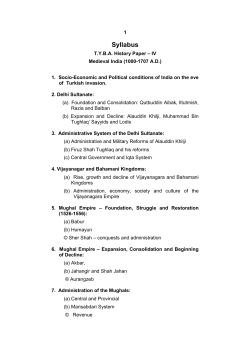 T.Y.B.A. History Paper - IV - Medival India (1000