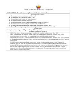 third grade mathematics curriculum