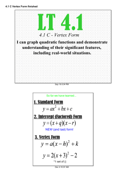 4.1 C Vertex Form finished