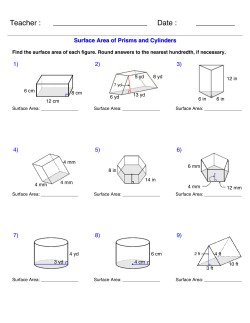 SA of Prisms and Cylinders Basic Practice