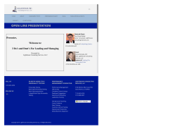 OPEN LINE PRESENTATION - Lighthouse Consulting Services