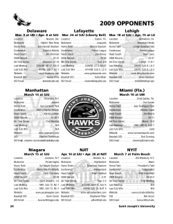 2009 opponents - St Joseph`s Hawks