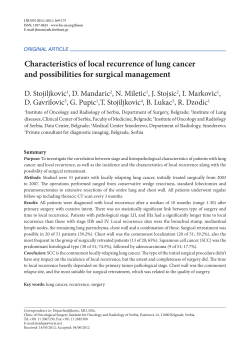 Characteristics of local recurrence of lung cancer and
