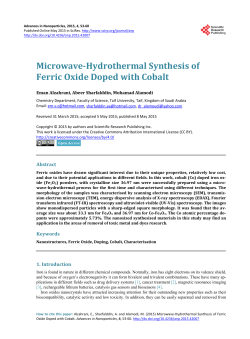 Microwave-Hydrothermal Synthesis of Ferric Oxide Doped with Cobalt