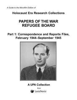 PAPERS OF THE WAR REFUGEE BOARD