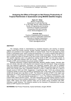 Analysing the Effect of Drought on Net Primary
