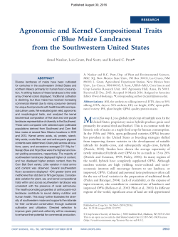 Agronomic and Kernel Compositional Traits of Blue Maize