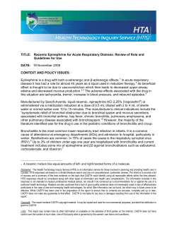 TITLE: Racemic Epinephrine for Acute Respiratory Distress