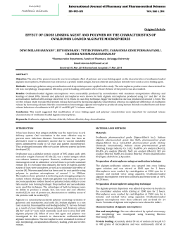 effect of cross linking agent and polymer on the characteristics of