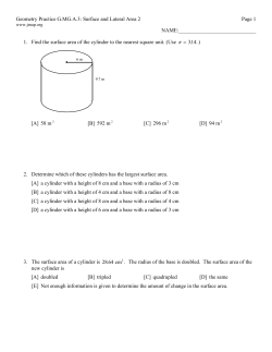 Geometry Practice G.MG.A.3: Surface and Lateral Area 2