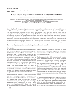 Grape Dryer Using Infrared Radiation : An Experimental Study