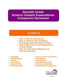 Seventh Grade - Michigan Mathematics and Science Centers Network