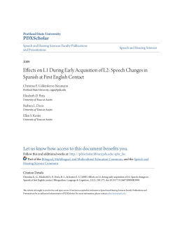 Effects on L1 During Early Acquisition of L2: Speech