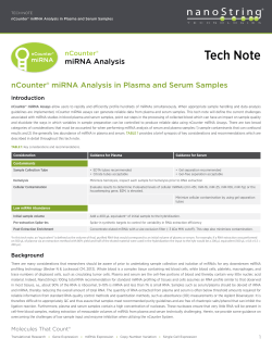 nCounter&reg; miRNA Analysis in Plasma and Serum Samples