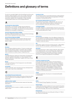 Definitions and glossary of terms