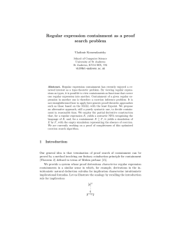 Regular expression containment as a proof search problem