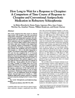 How Long to Wait for a Response to Clozapine: A Comparison of