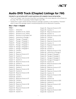 ACT DVD 76G Track Listing