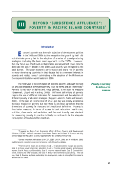 BEYOND &ldquo;SUBSISTENCE AFFLUENCE&rdquo;: POVERTY IN PACIFIC