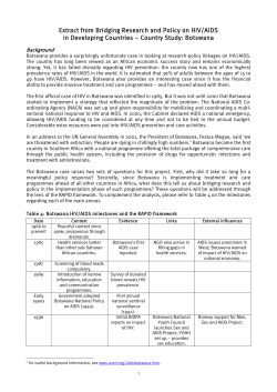 Bridging Research and Policy on HIV/AIDS in Developing Countries