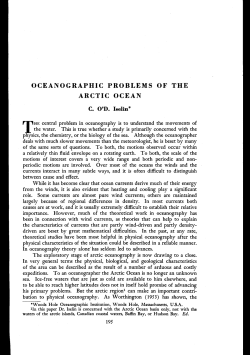 OCEANOGRAPHIC PROBLEMS OF THE ARCTIC OCEAN