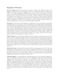 Biographies of Presenters - UCLA Department of Music