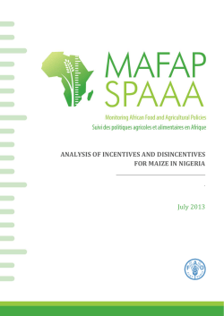 Analysis of incentives and disincentives for maize in Nigeria