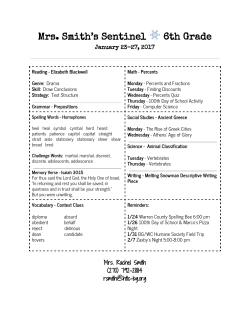 Mrs. Smith`s Sentinel 6th Grade