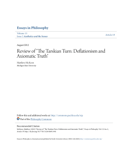 Review of "The Tarskian Turn: Deflationism and