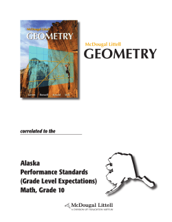 Alaska Performance Standards (Grade Level Expectations)