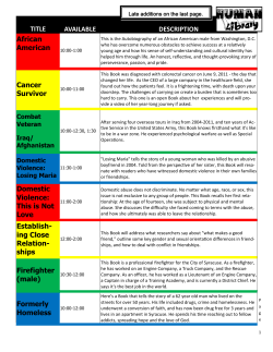 TITLE AVAILABLE DESCRIPTION African American Cancer