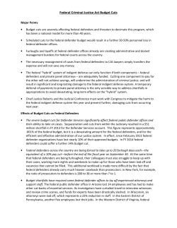 Federal Criminal Justice Act Budget Cuts