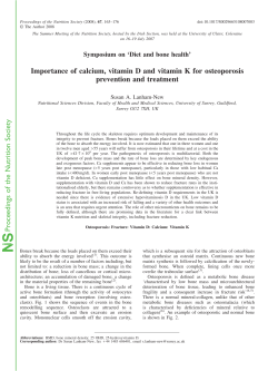 Importance of calcium, vitamin D and vitamin K for osteoporosis