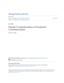 Popular Constitutionalism as Presidential Constitutionalism