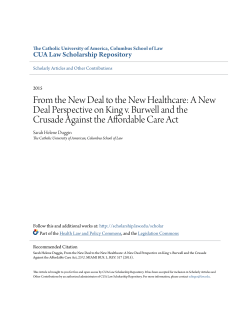 From the New Deal to the New Healthcare: A New Deal Perspective