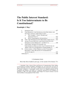 The Public Interest Standard - Federal Communications Law Journal